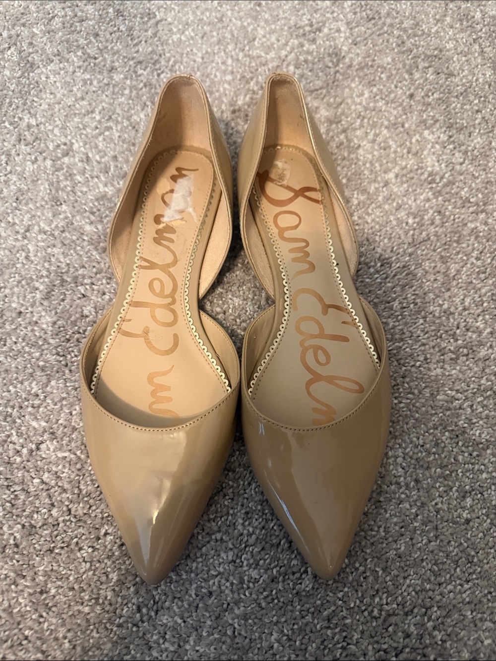 Sam Edelman Nude Patent Pointed D'Orsay Flats